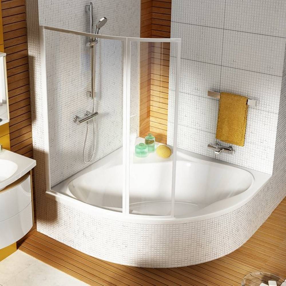 Виды угловых ванн для маленькой ванной комнаты