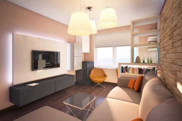 Гостиная 16 кв. м: дизайн в современном стиле, реальные фото в квартире, интерьер, квадратная комната в панельном доме в светлых тонах, расстановка мебели