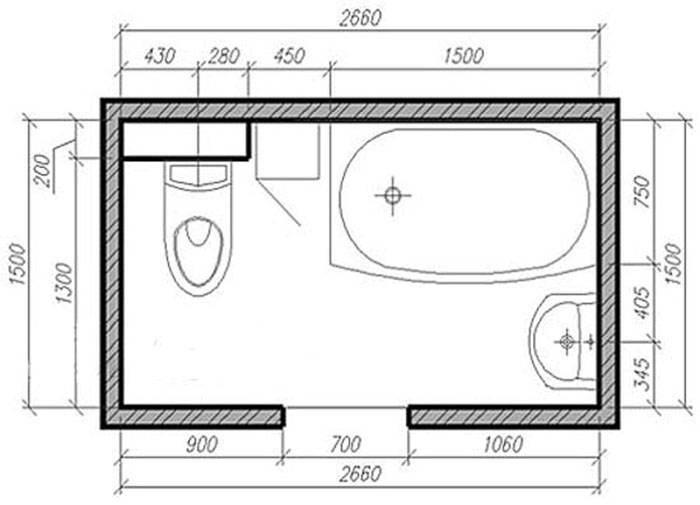 Размеры ванной комнаты: примеры оптимальной планировки (150 фото вариантов)