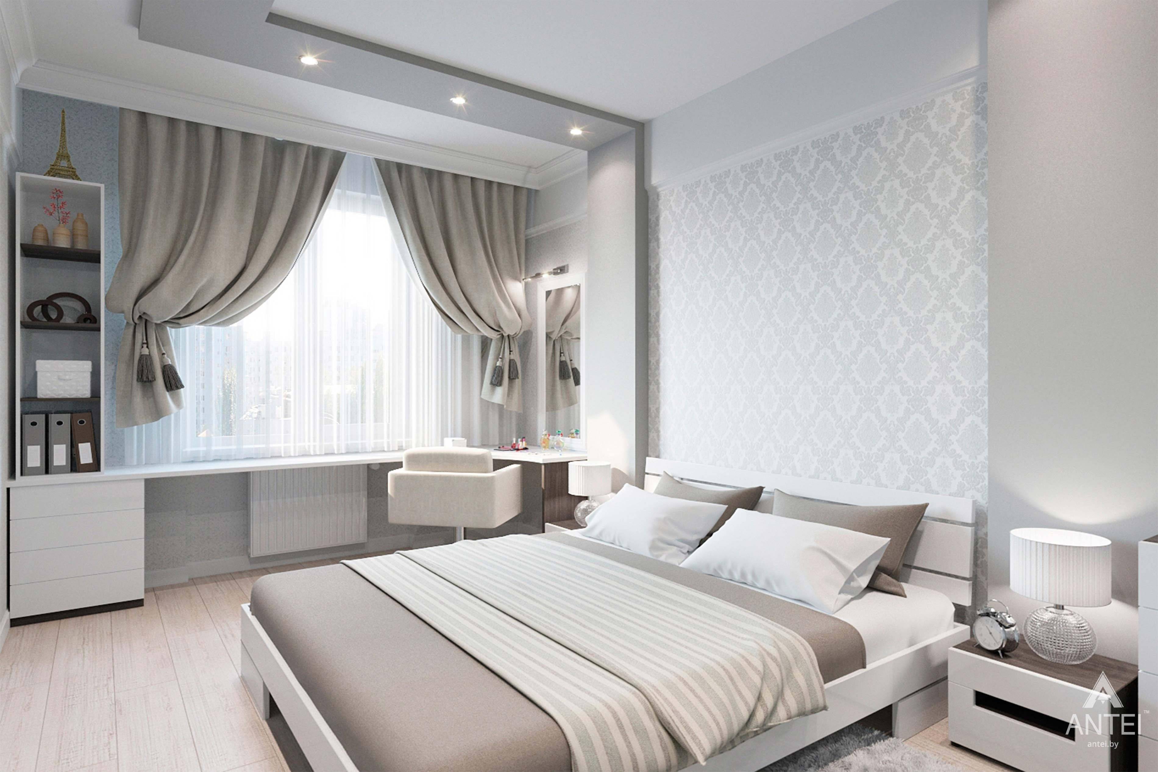 Дизайн интерьер спальни в светлых тонах фото