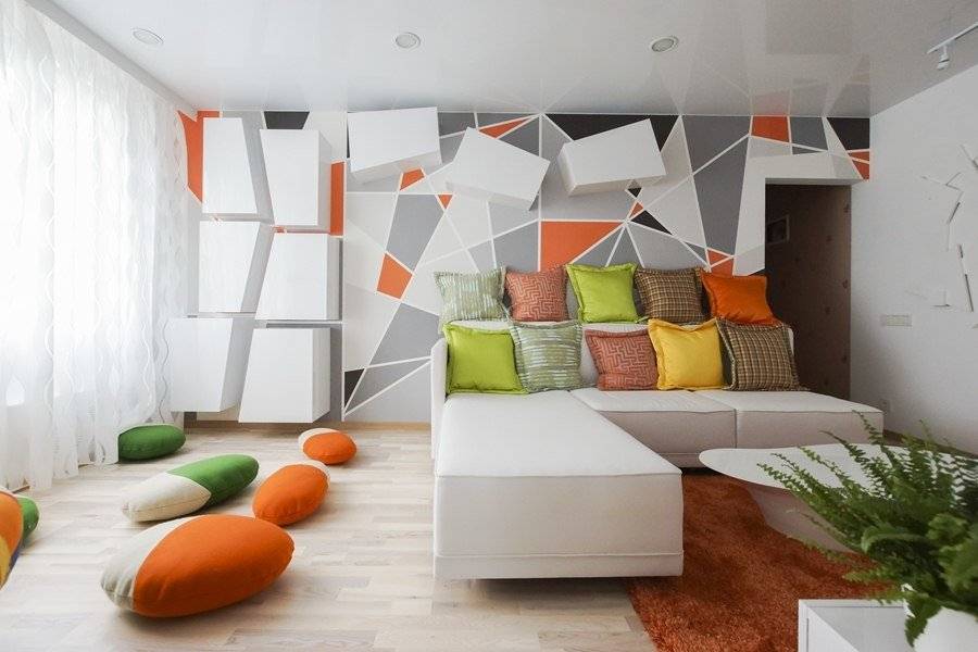 Как использовать геометрию в жилом пространстве, идеи для оформления стен - 25 фото
