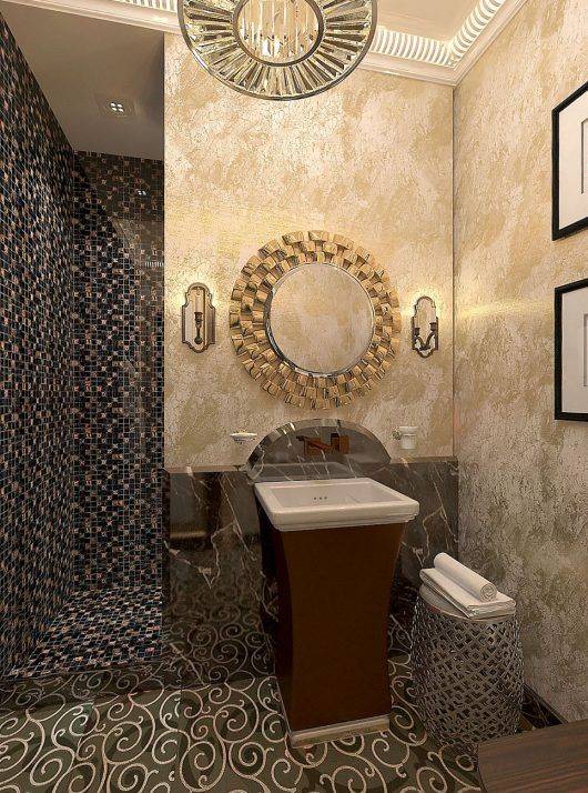 Ванная в стиле арт-деко и барокко. рекомендации по освещению и подбору мебели