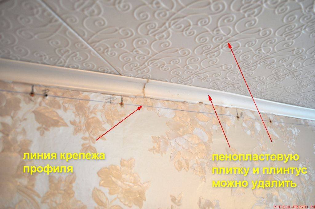 Как снять потолочный плинтус с натяжного потолка