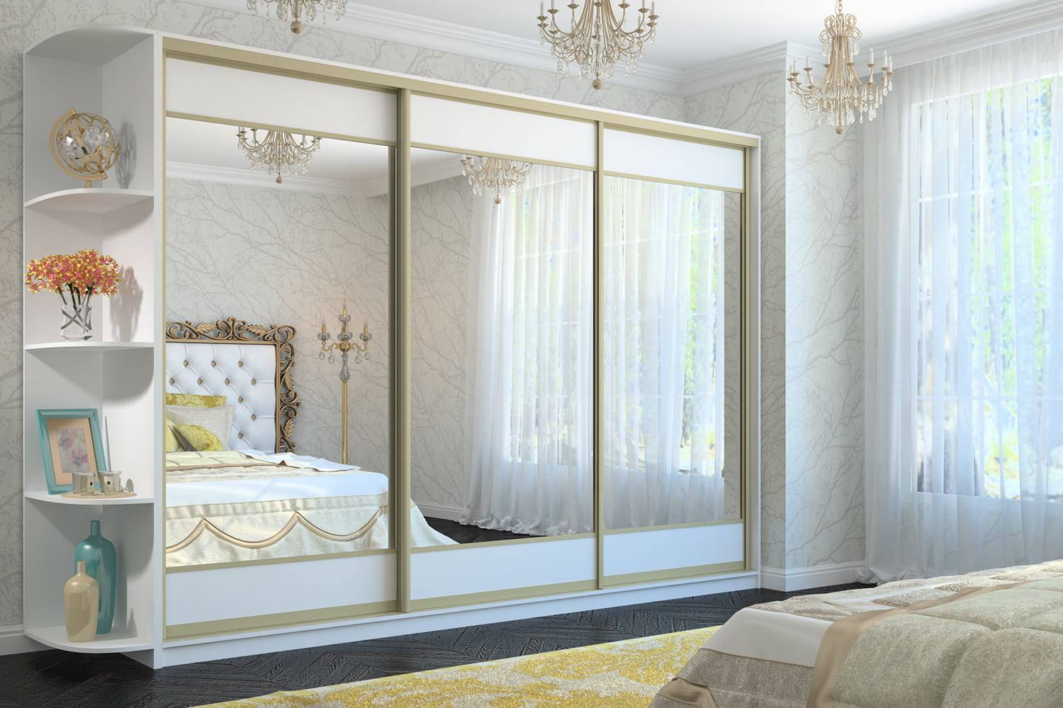 Белый шкаф купе в спальню: 22 фото готового дизайна