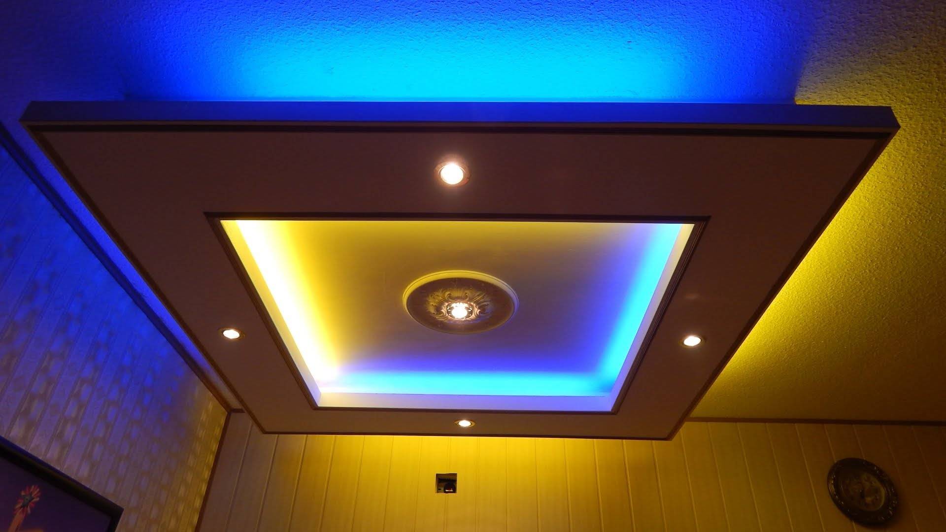 Потолки из гипсокартона с подсветкой: монтаж своими руками, правила установки, виды подсветки