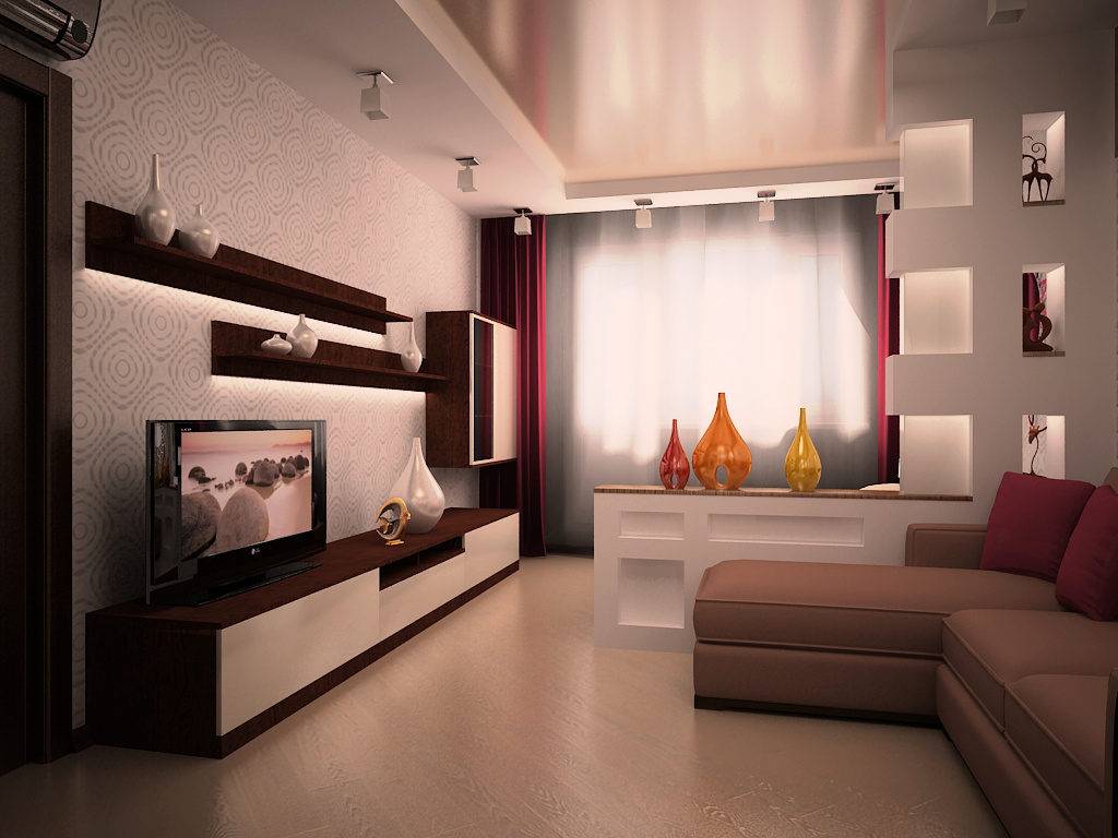 Дизайн интерьера гостиной комнаты площадью 17 кв м