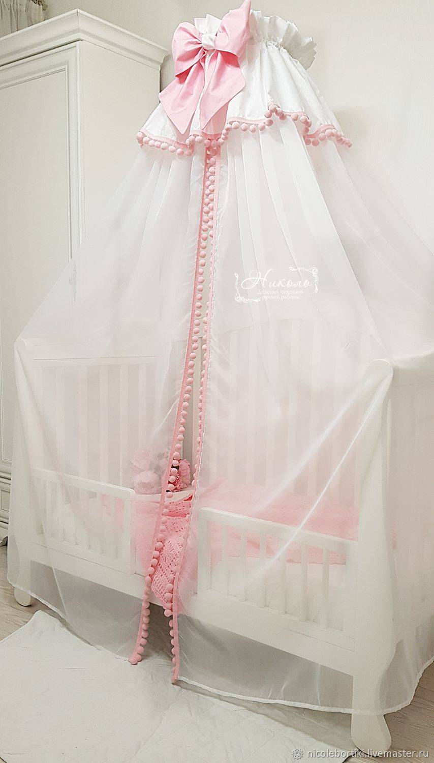 Балдахин на кроватку для новорожденных (27 живых фото): размер, материалы, виды крепления