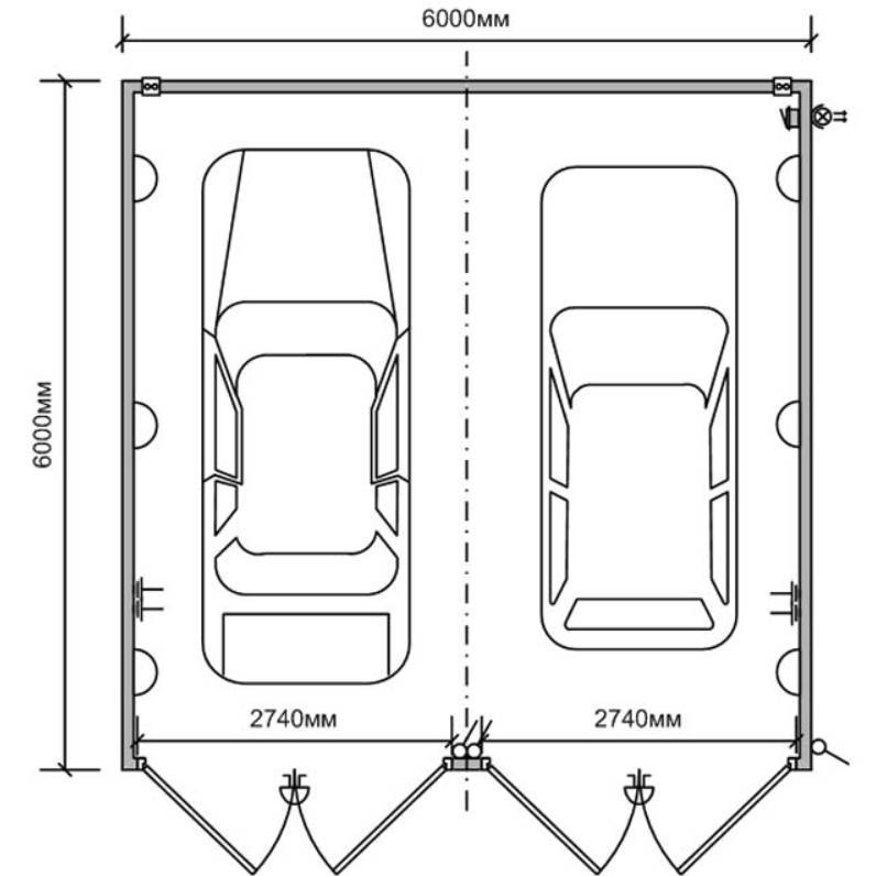 Гараж габариты чертеж