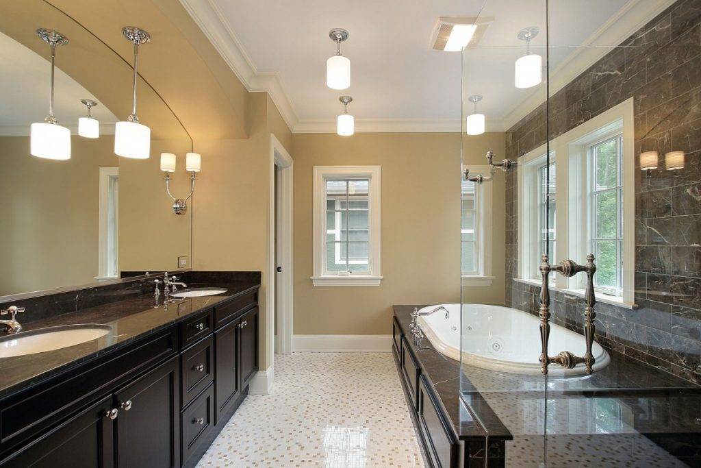 Освещение в ванной комнате: светодиодное и другие варианты систем, видео и фото