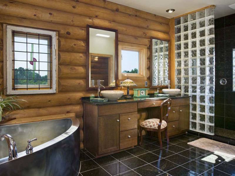 Ванная комната в деревянном доме. Советы по выбору отделочных материалов