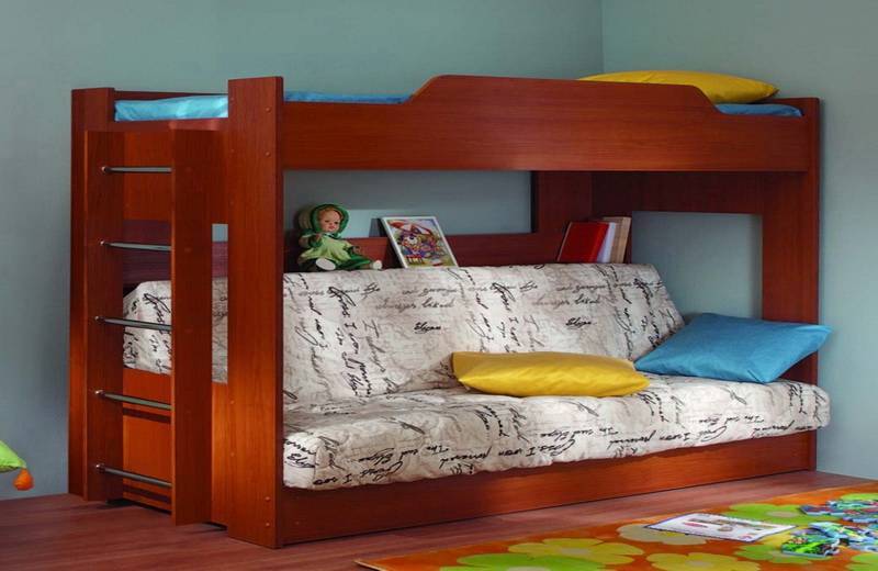 Мебель, которая перевернет интерьер: двухъярусная  кровать с диваном и способы организации пространства с ее помощью