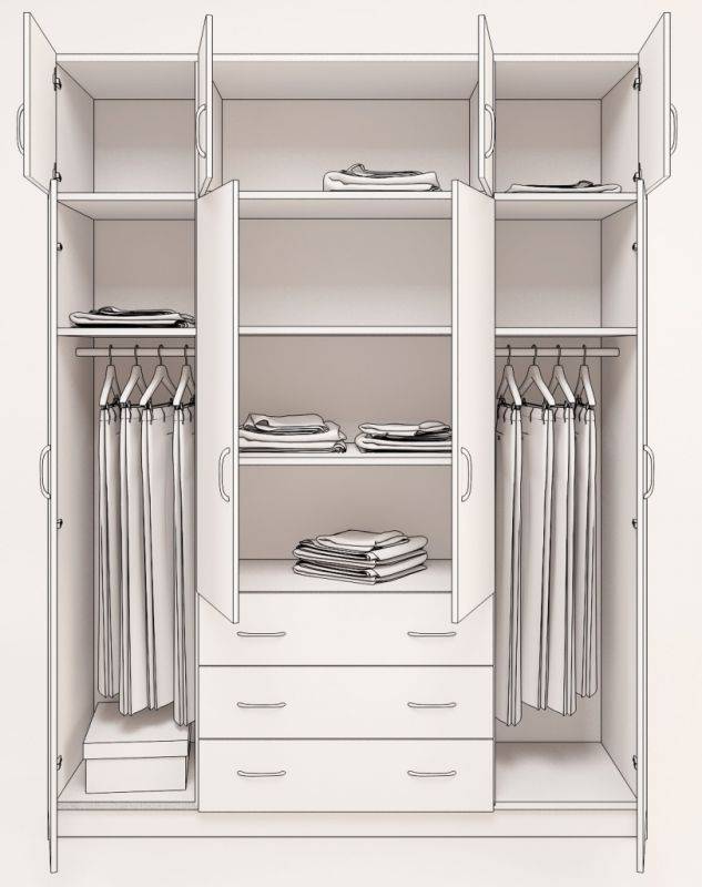 Встроенный шкаф-купе в спальню: внутреннее наполнение и другие детали, инструкция, видео и фото