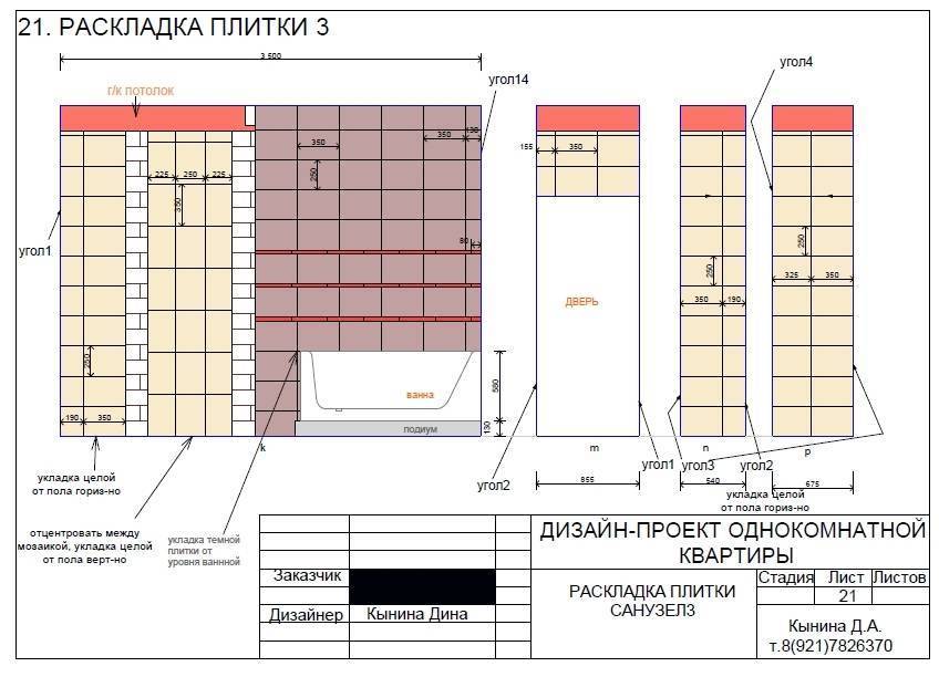 Расположение плитки в ванной комнате схема раскладки