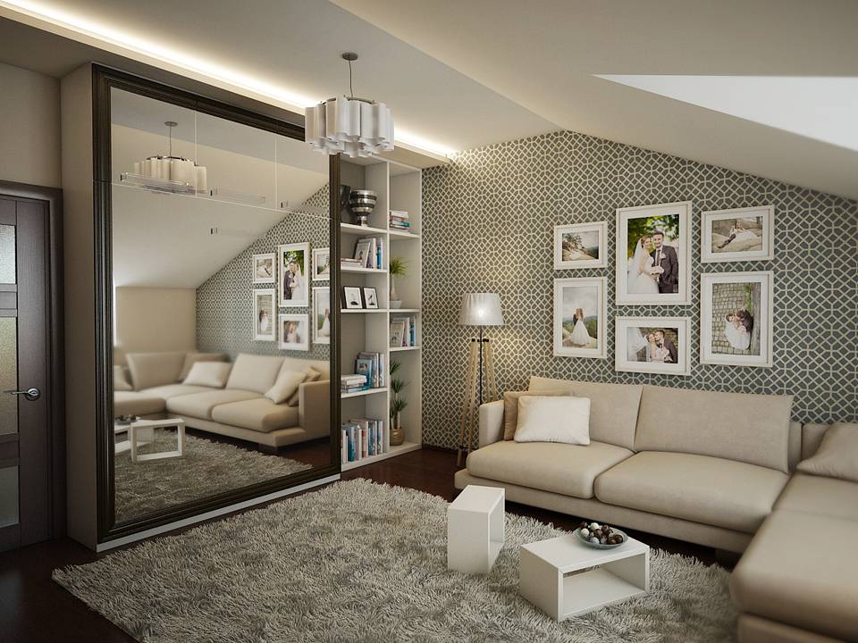 Дизайн гостиной-спальни в одной комнате - фото примеров