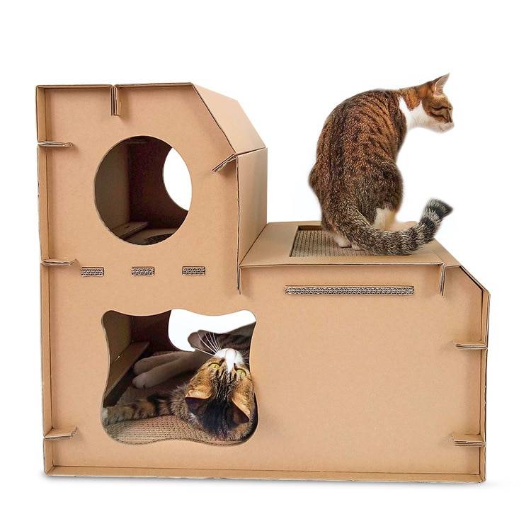 Как сделать домик для кошки своими руками: пошаговая инструкция, чертежи, фото
