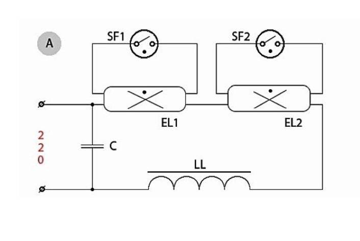 Работа люминесцентной лампы схемы включения стартерная и бесстартерная