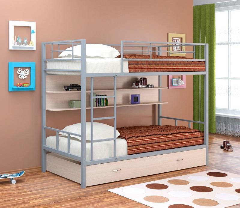 Двухъярусная детская кровать в интерьере спальни: 75 фото дизайна