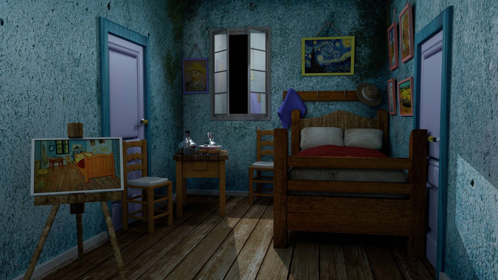 Обои van gogh в интерьере