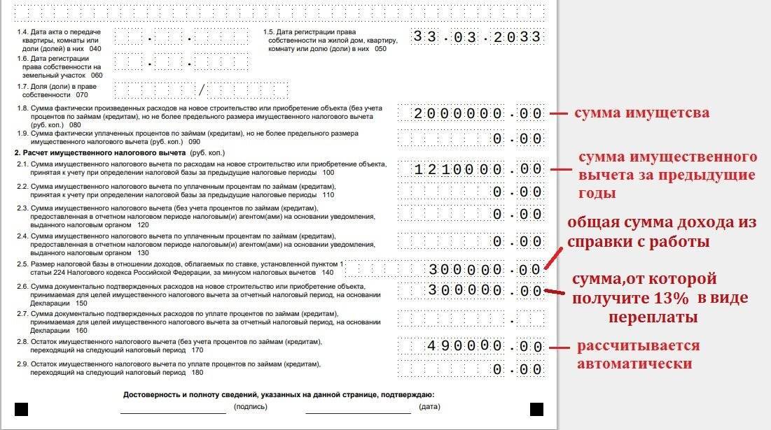 Калькулятор имущественного вычета