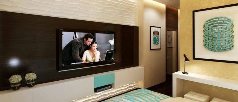 Телевизор в спальне: 100 фото-идей в интерьере, правила выбора