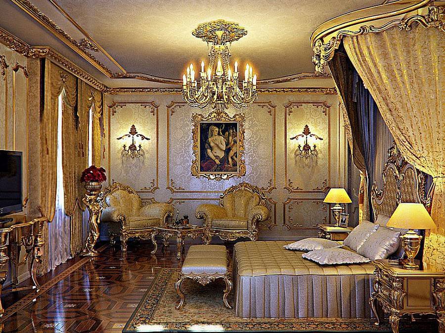 Гостиная в стиле барокко — 120 фото красивого дизайна
