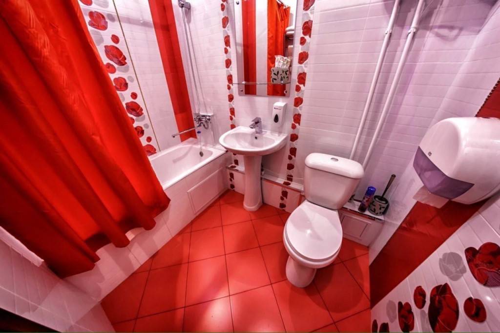 Ванная Комната Красном Цвете Дизайн Фото