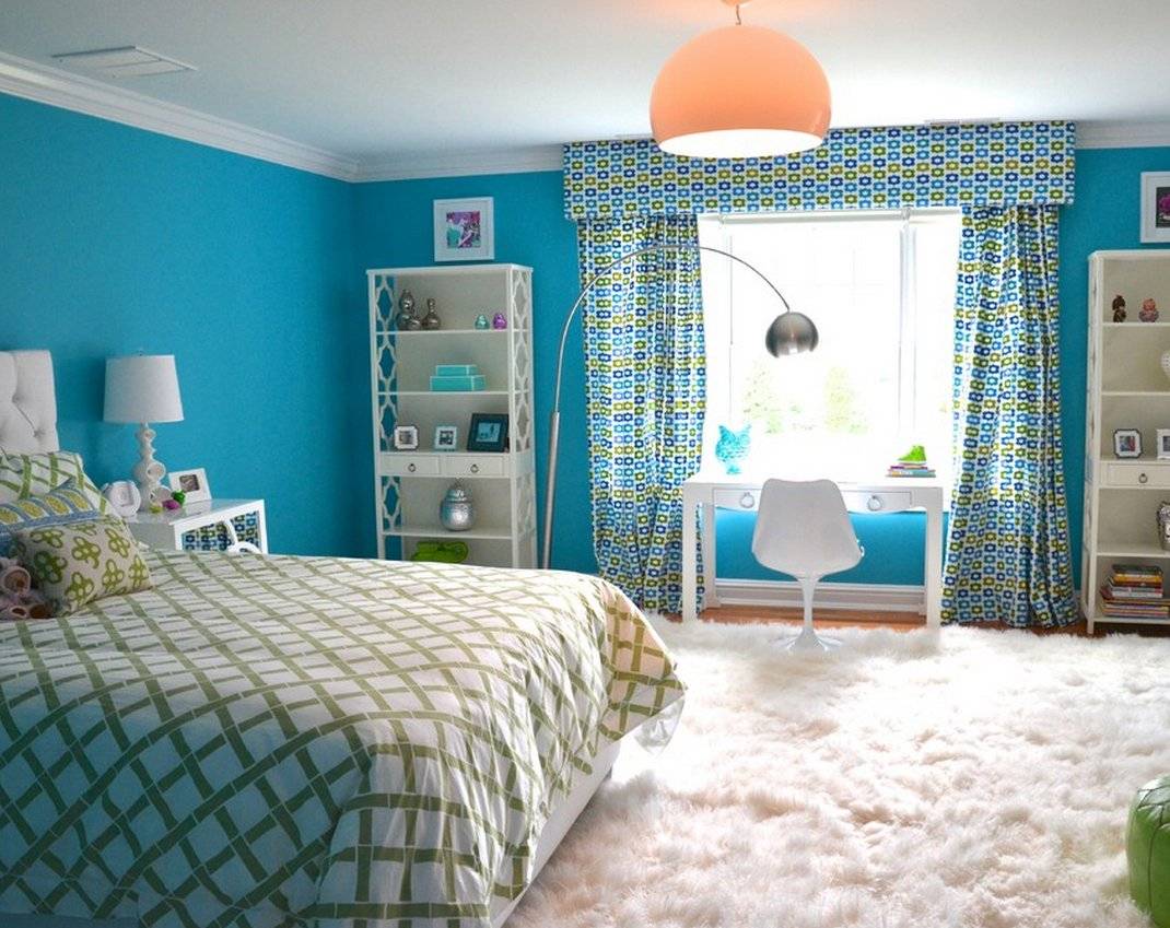 Голубая спальня +75 фото примеров интерьера
