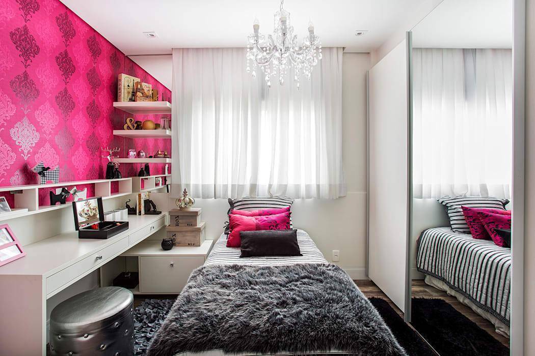 Дизайн интерьера комнаты для девушки, в том числе в современном стиле, идеи оформления спальни + фото