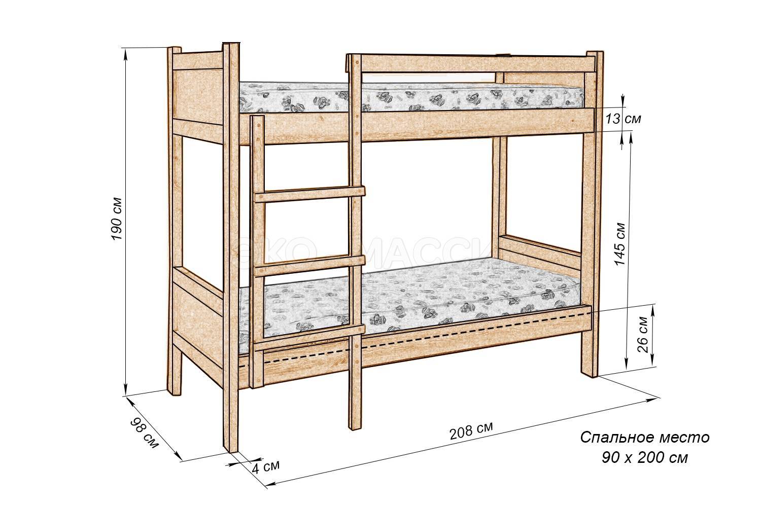 Детская двухъярусная кровать своими руками: чертежи, схемы, фото. как сделать двухъярусную детскую кровать своими рукамиинформационный строительный сайт |