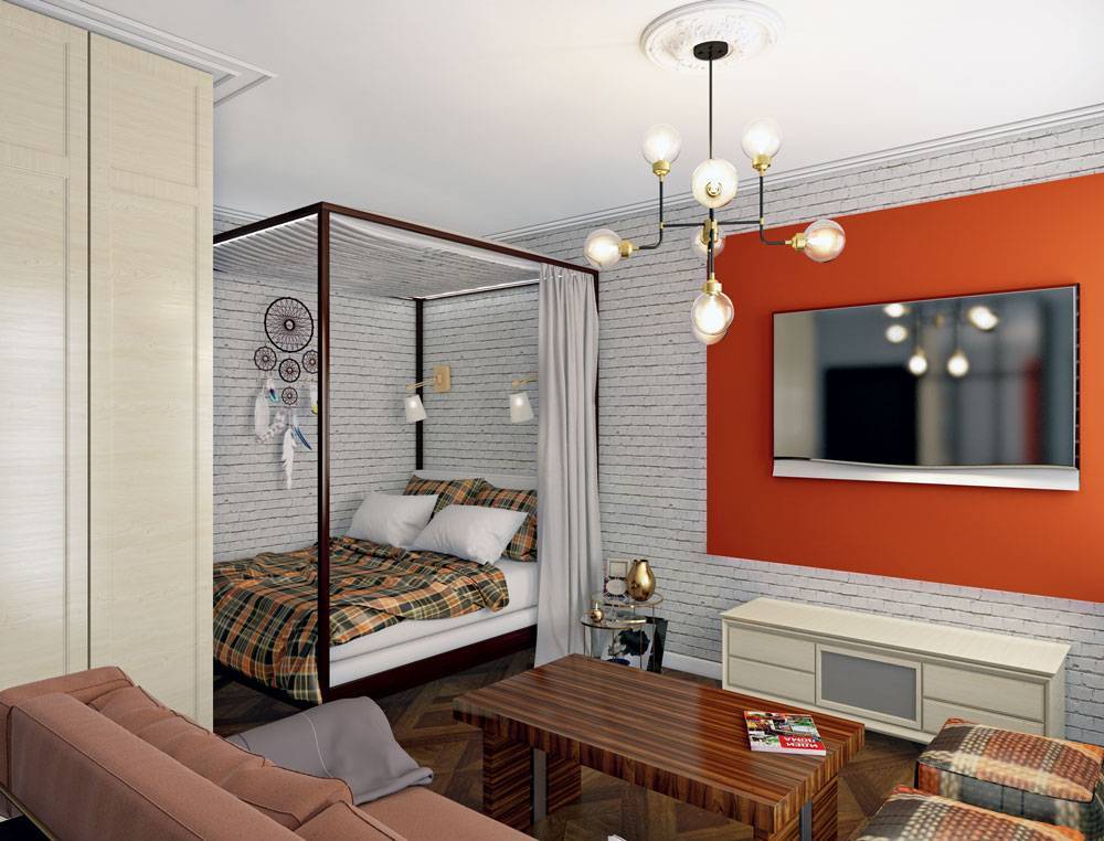 Гостиная и спальня в одной комнате — 75 фото идей дизайна готового интерьера