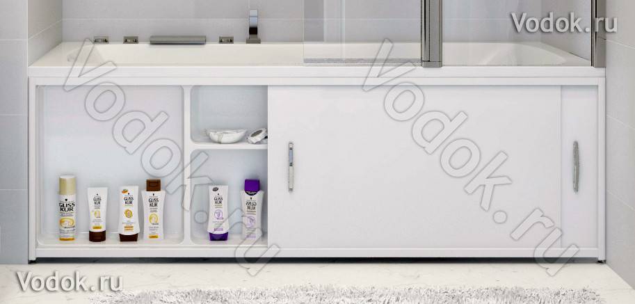 Шкаф под ванной — виды экранов для ван с полочками и ящиками - знать про все