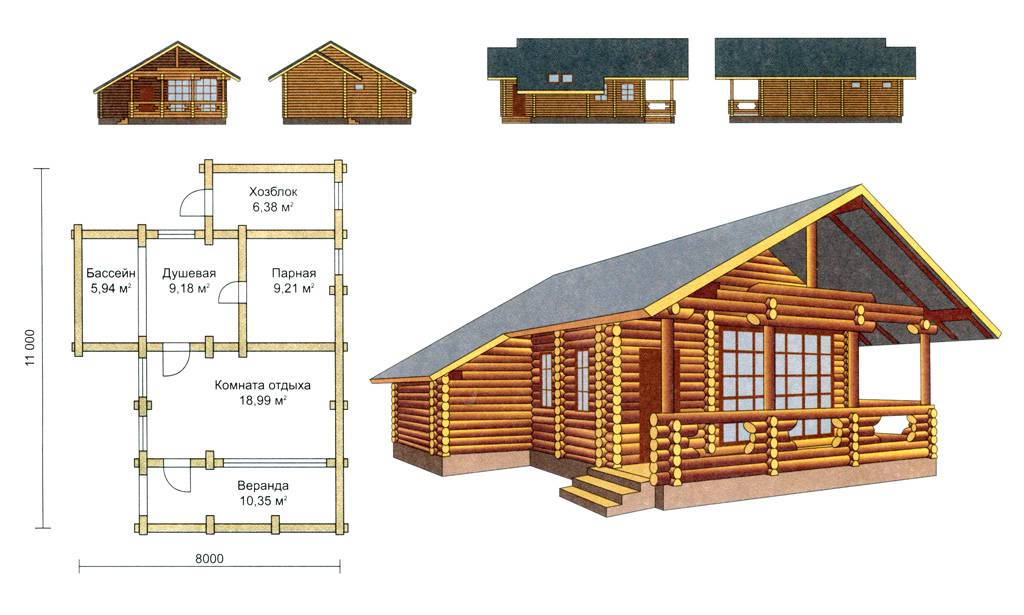 Два сруба под одной крышей проекты фото