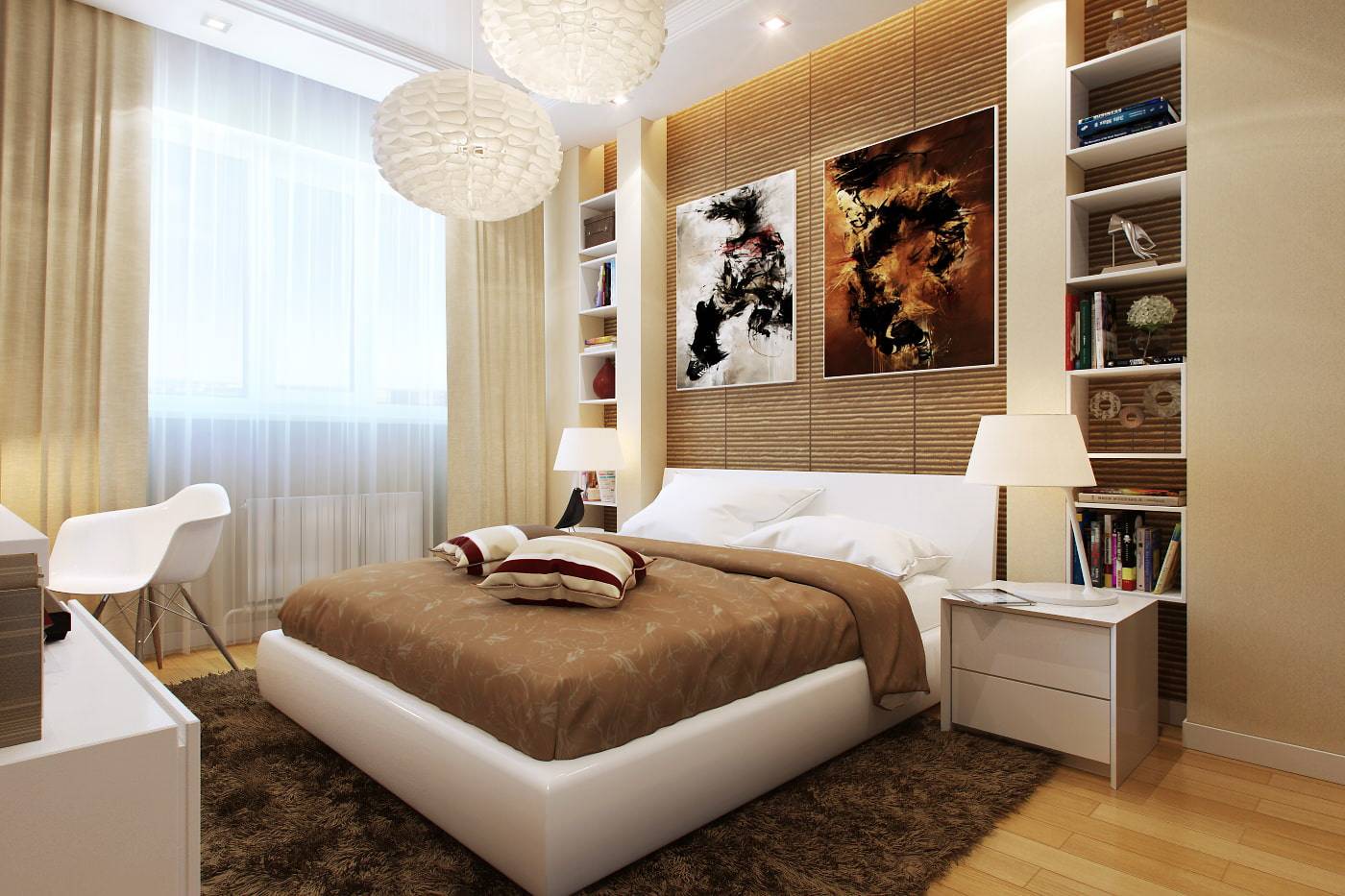 Спальня 12 кв. м. - 130 фото лучших вариантов оформления дизайна спален квадратных и прямоугольных форм