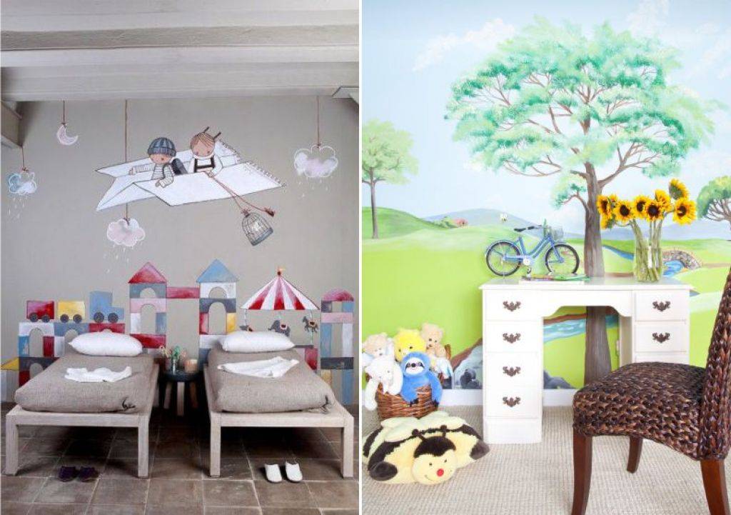 Роспись стен в интерьере детской: 50 фото и мастер-класс