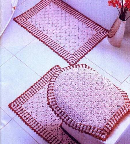 Вязаный коврик в туалет крючком схемы
