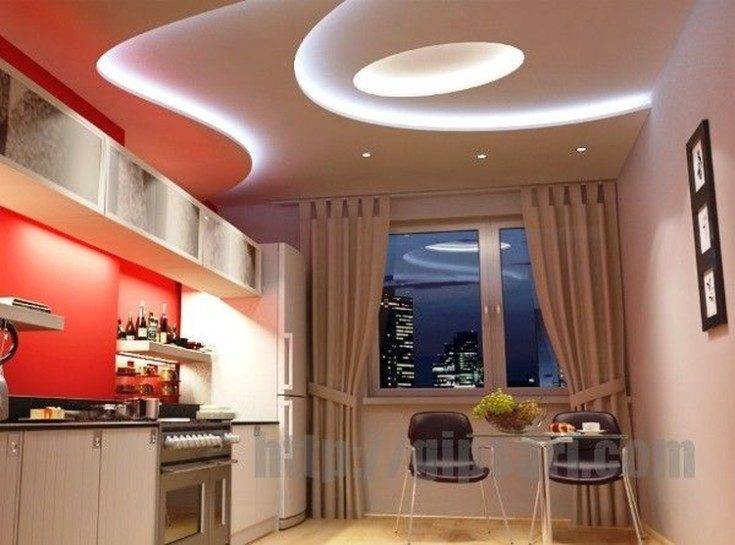 Потолок на кухне из гипсокартона 50 фото популярных вариантов дизайна, советы для монтажа
