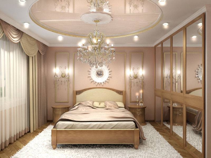 Натяжной потолок для спальни дизайн фото
