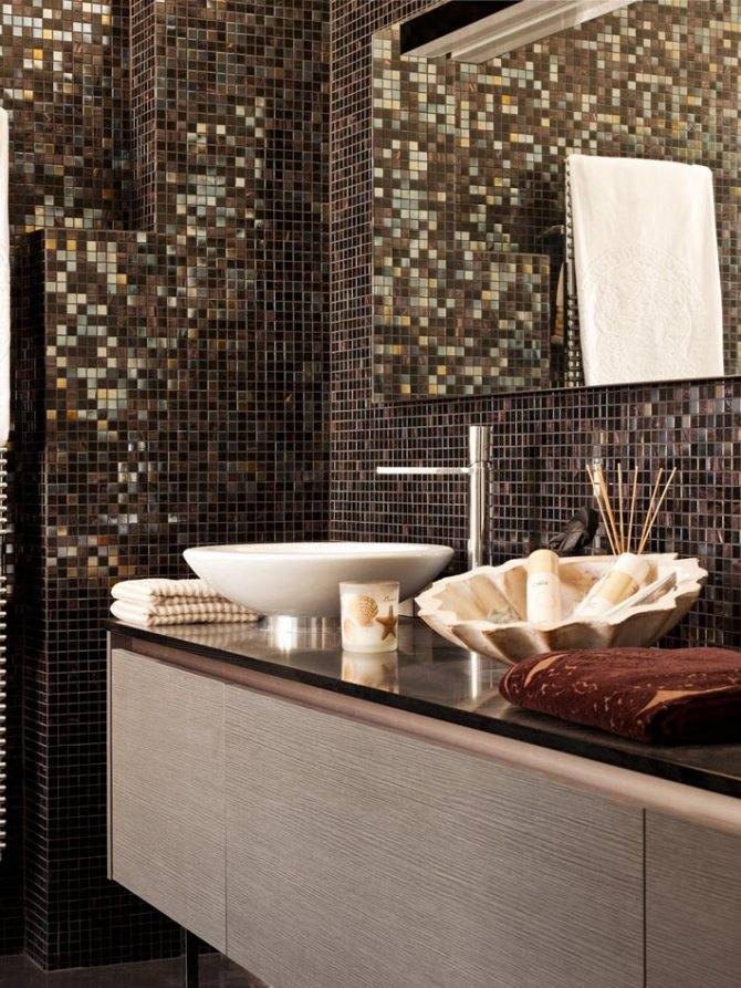 Мозаика в ванной комнате: 23 примера удачного дизайна, виды, выбор