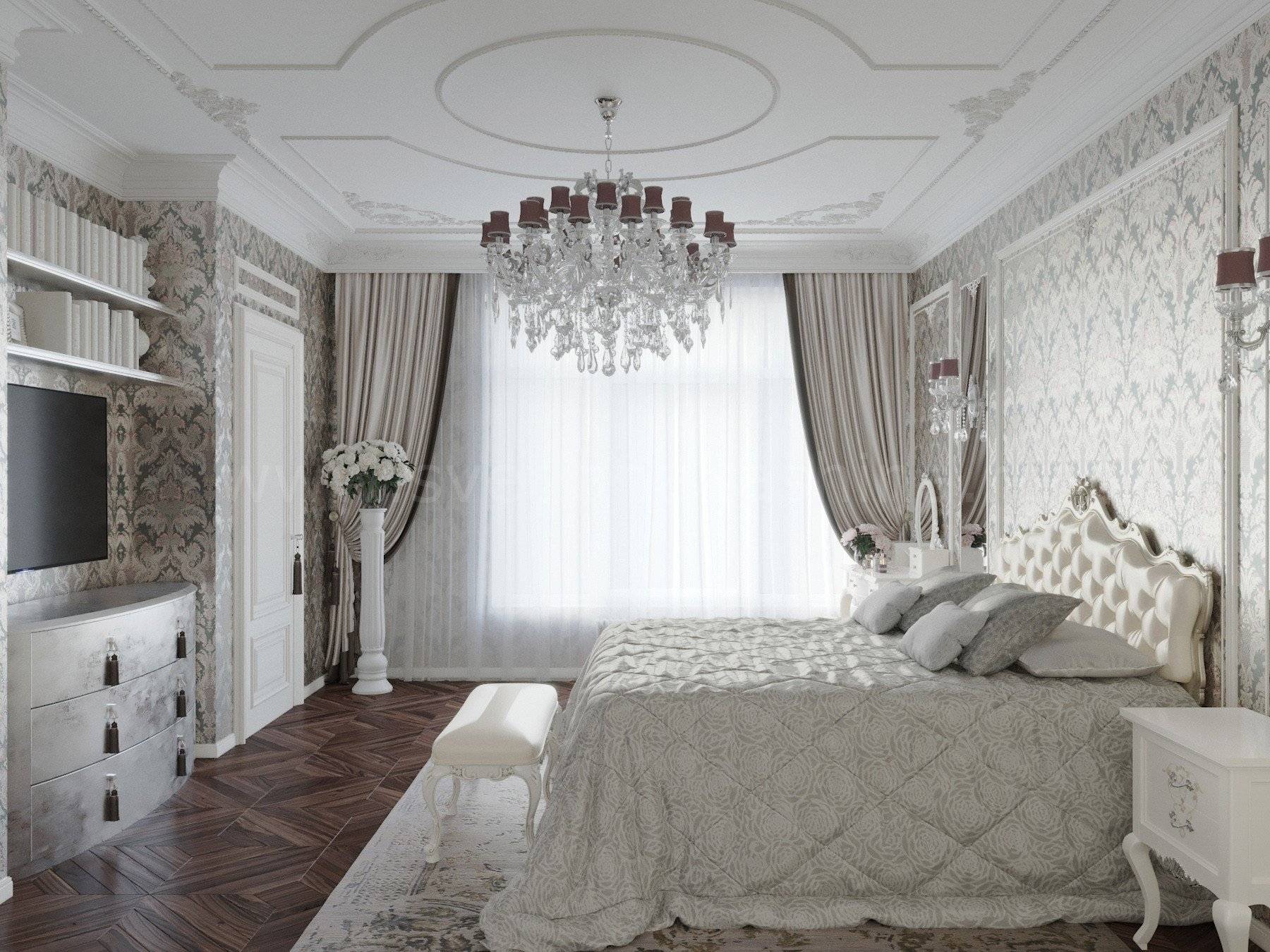 Неоклассика в интерьере квартиры, неоклассический стиль гостиной, варианты потолка в нео классик