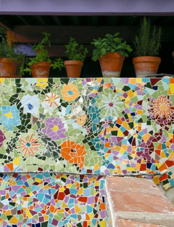 55 арт идей мозаики своими руками в саду и интерьере