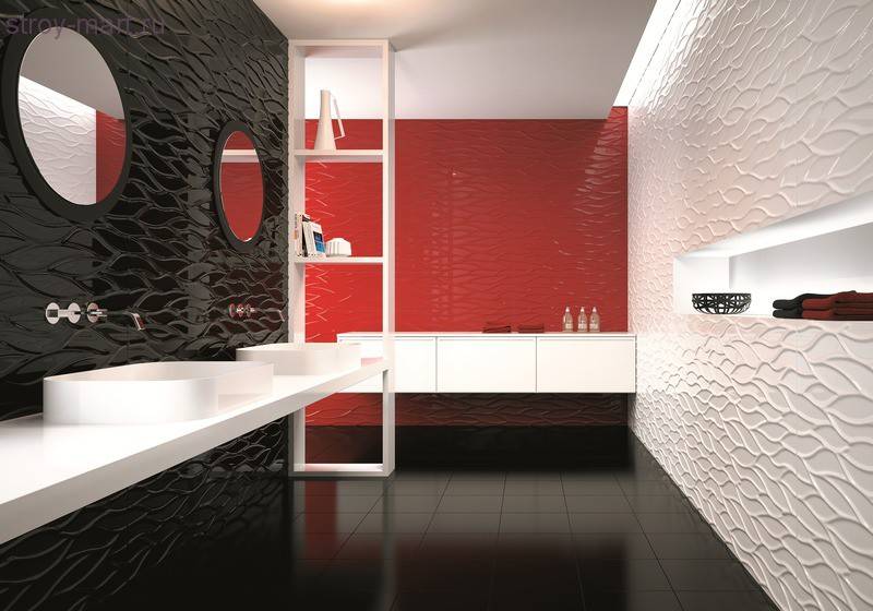 3D плитка для ванной. Характеристики материала и новые возможности