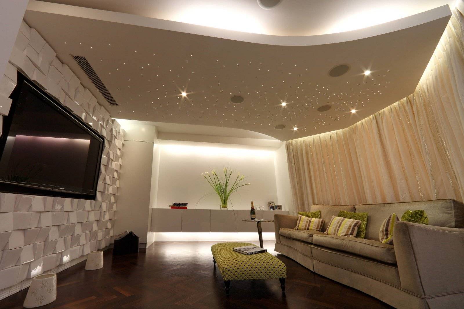 Потолки из гипсокартона с подсветкой для гостиной современном стиле фото дизайн