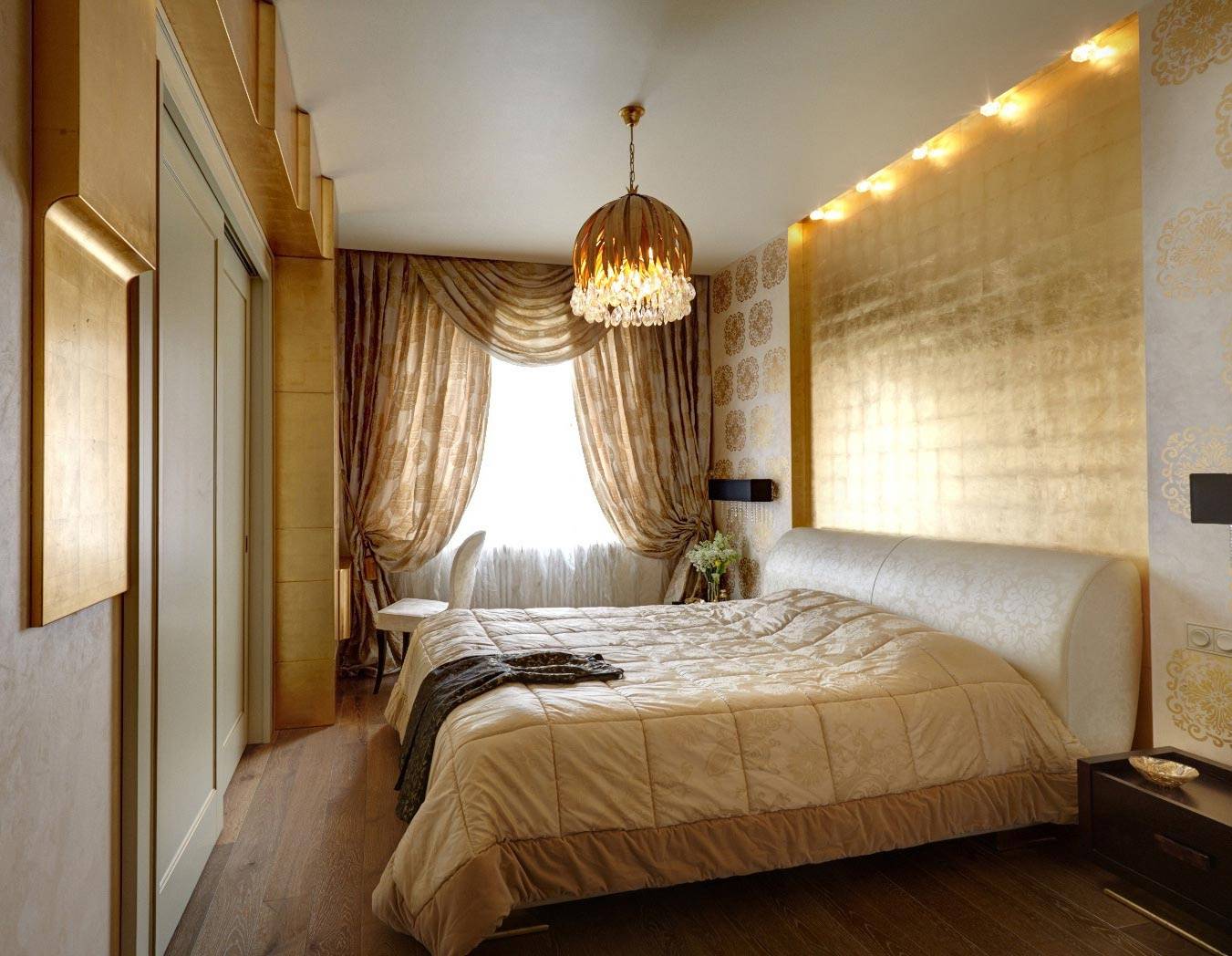 Стильный интерьер спальни в светлых тонах