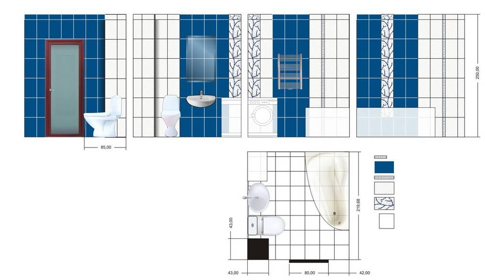 Варианты укладки плитки в ванной: фото и схемы раскладки