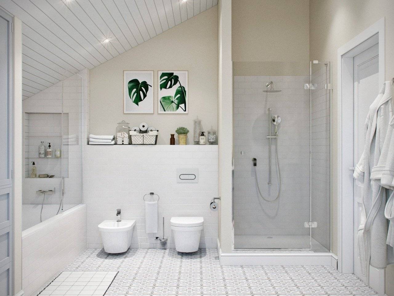 Большая и маленькая ванная комната в скандинавском стиле: секреты оформления