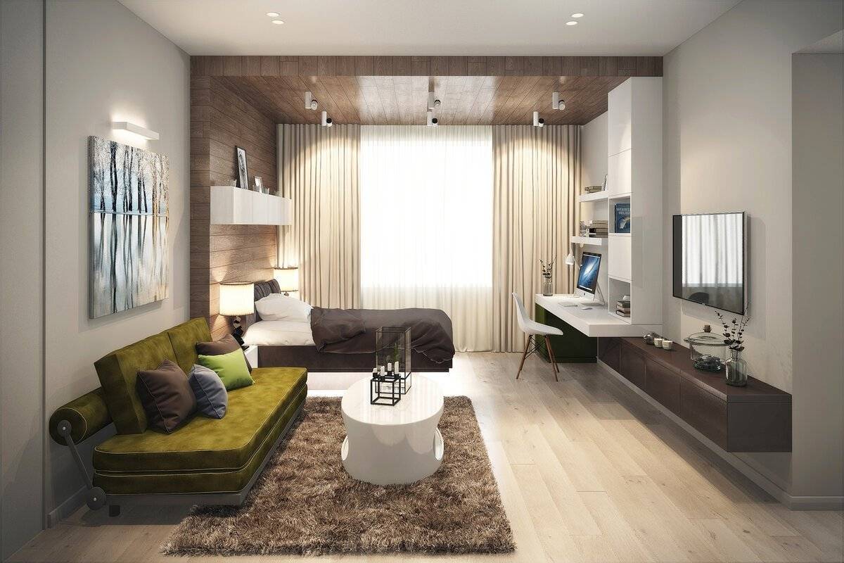 Дизайн гостиной комнаты 17 кв. м. - фото в современном стиле