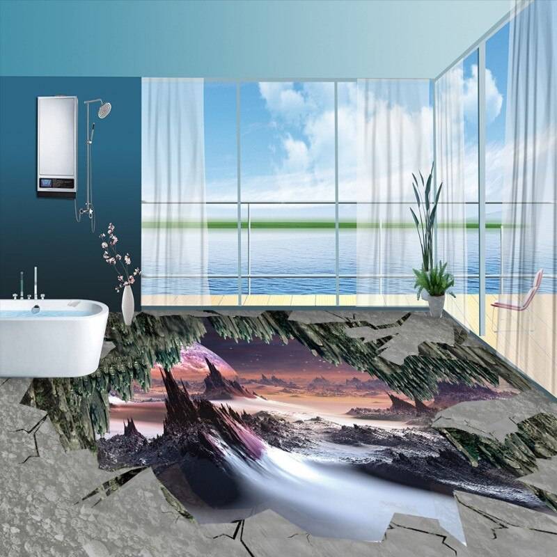 Обои для ванной комнаты (45 фото): фотообои, жидкие, виниловые влагостойкие виды