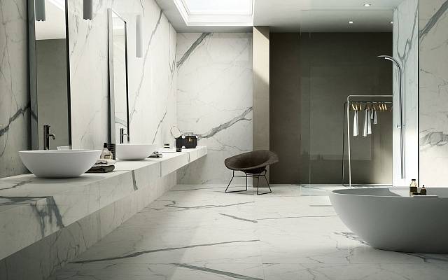 Ванная под мрамор — дизайн интерьера ванной комнаты