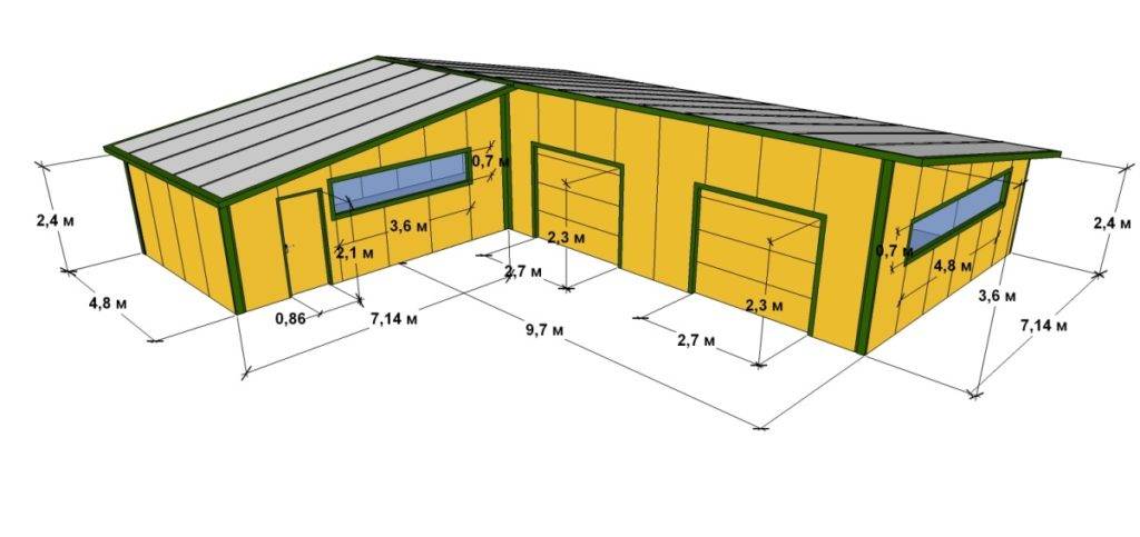 Проект г образного сарая