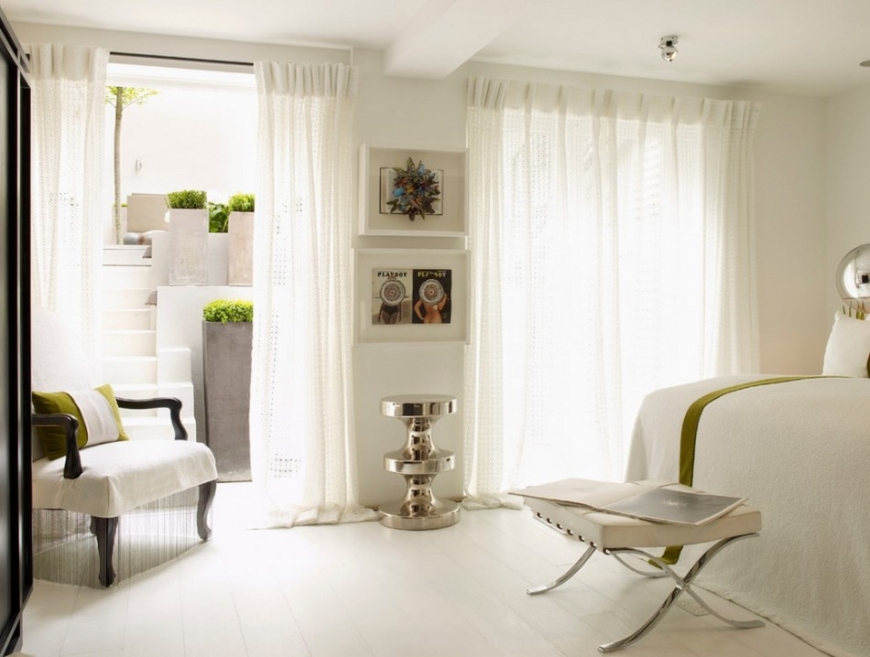Белые шторы в интерьере: как правильно применять, сочетание с другими цветами и фото дизайна в разных комнатах